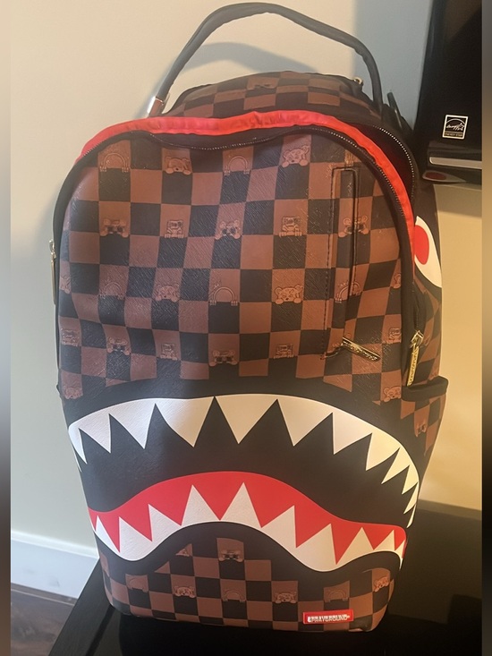 Sprayground Other - Brown Check Shark-Mouth Sprayground Backpack